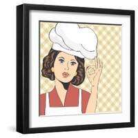 Pop Art Woman Cook-Eva Andreea-Framed Art Print