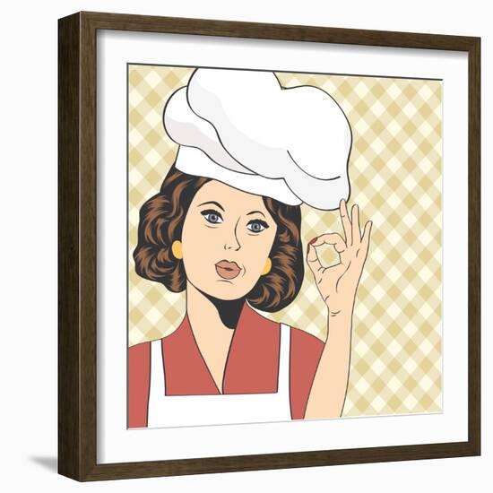 Pop Art Woman Cook-Eva Andreea-Framed Art Print