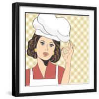 Pop Art Woman Cook-Eva Andreea-Framed Art Print