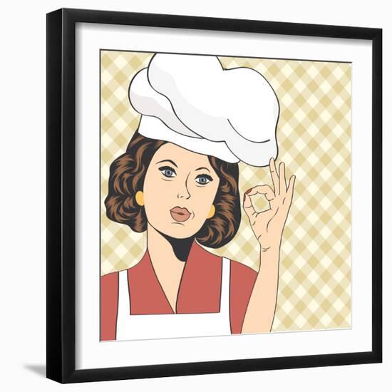 Pop Art Woman Cook-Eva Andreea-Framed Art Print