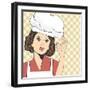 Pop Art Woman Cook-Eva Andreea-Framed Art Print