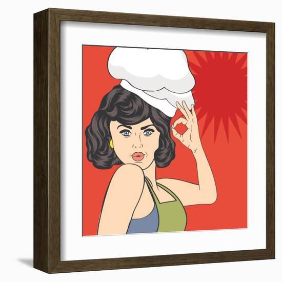 Pop Art Woman Cook-Eva Andreea-Framed Art Print