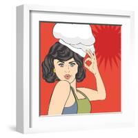 Pop Art Woman Cook-Eva Andreea-Framed Art Print