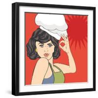 Pop Art Woman Cook-Eva Andreea-Framed Art Print