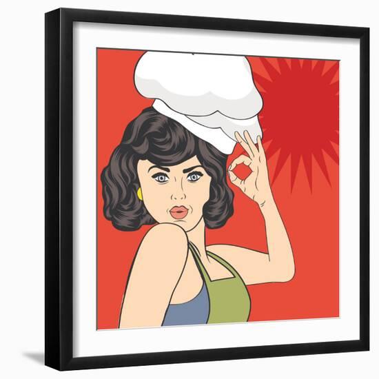 Pop Art Woman Cook-Eva Andreea-Framed Art Print