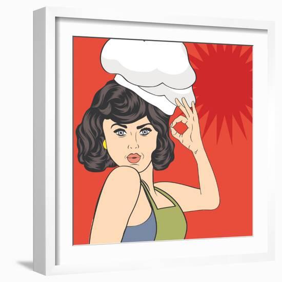 Pop Art Woman Cook-Eva Andreea-Framed Art Print