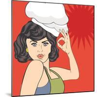 Pop Art Woman Cook-Eva Andreea-Mounted Art Print