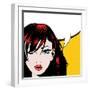 Pop Art Woman Winks. Vector Illustration. Happy Winking Young Woman.-Gal Amar-Framed Art Print