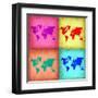 Pop Art World Map 1-NaxArt-Framed Art Print