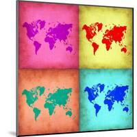 Pop Art World Map 1-NaxArt-Mounted Art Print