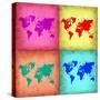 Pop Art World Map 1-NaxArt-Stretched Canvas