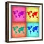 Pop Art World Map 1-NaxArt-Framed Art Print