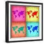 Pop Art World Map 1-NaxArt-Framed Art Print