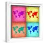 Pop Art World Map 1-NaxArt-Framed Art Print