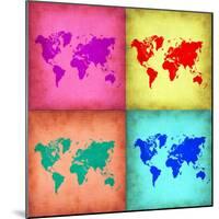 Pop Art World Map 1-NaxArt-Mounted Art Print