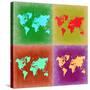 Pop Art World Map 3-NaxArt-Stretched Canvas