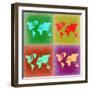 Pop Art World Map 3-NaxArt-Framed Art Print