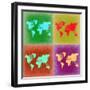 Pop Art World Map 3-NaxArt-Framed Art Print