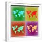 Pop Art World Map 3-NaxArt-Framed Art Print