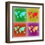 Pop Art World Map 3-NaxArt-Framed Art Print