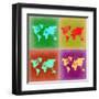 Pop Art World Map 3-NaxArt-Framed Art Print