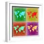 Pop Art World Map 3-NaxArt-Framed Art Print