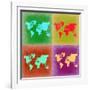 Pop Art World Map 3-NaxArt-Framed Art Print