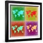 Pop Art World Map 3-NaxArt-Framed Art Print