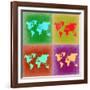 Pop Art World Map 3-NaxArt-Framed Art Print