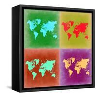 Pop Art World Map 3-NaxArt-Framed Stretched Canvas