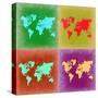 Pop Art World Map 3-NaxArt-Stretched Canvas