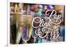 Pop Clink Fizz - Champagne Glasses-Lantern Press-Framed Art Print