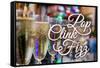 Pop Clink Fizz - Champagne Glasses-Lantern Press-Framed Stretched Canvas