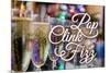 Pop Clink Fizz - Champagne Glasses-Lantern Press-Mounted Art Print