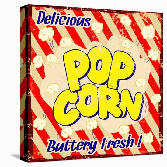 Pop Corn Vintage Poster-radubalint-Stretched Canvas