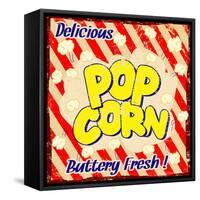 Pop Corn Vintage Poster-radubalint-Framed Stretched Canvas