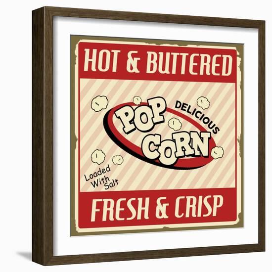 Pop Corn Vintage Poster-radubalint-Framed Art Print