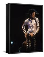 Pop Entertainer Michael Jackson Singing and Dancing at Event-David Mcgough-Framed Stretched Canvas