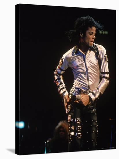 Pop Entertainer Michael Jackson Singing and Dancing at Event-David Mcgough-Stretched Canvas
