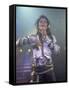 Pop Entertainer Michael Jackson Singing at Event-David Mcgough-Framed Stretched Canvas