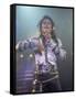 Pop Entertainer Michael Jackson Singing at Event-David Mcgough-Framed Stretched Canvas