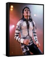 Pop Entertainer Michael Jackson Singing at Event-David Mcgough-Framed Stretched Canvas