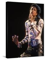 Pop Entertainer Michael Jackson Singing at Event-David Mcgough-Stretched Canvas