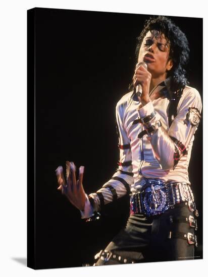 Pop Entertainer Michael Jackson Singing at Event-David Mcgough-Stretched Canvas