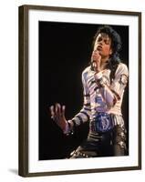 Pop Entertainer Michael Jackson Singing at Event-David Mcgough-Framed Premium Photographic Print