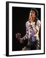 Pop Entertainer Michael Jackson Singing at Event-David Mcgough-Framed Premium Photographic Print