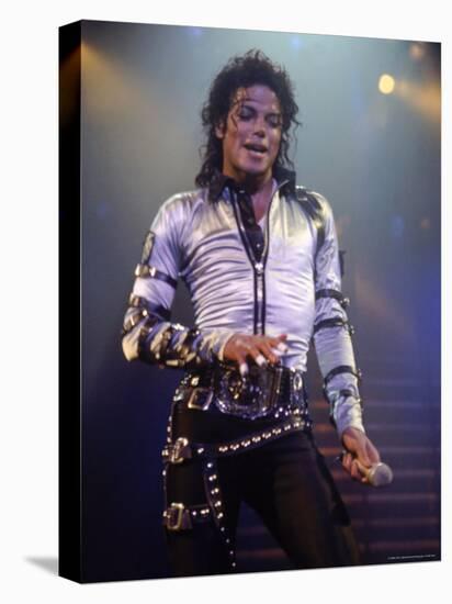 Pop Entertainer Michael Jackson Singing at Event-David Mcgough-Stretched Canvas