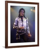 Pop Entertainer Michael Jackson Singing at Event-David Mcgough-Framed Premium Photographic Print