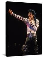 Pop Entertainer Michael Jackson Singing at Event-David Mcgough-Stretched Canvas