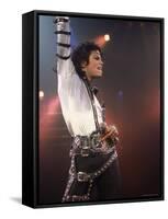 Pop Entertainer Michael Jackson Striking a Pose at Event-David Mcgough-Framed Stretched Canvas